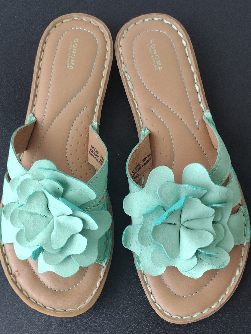 Sonoma Mint Floral Slide Sandals for Women